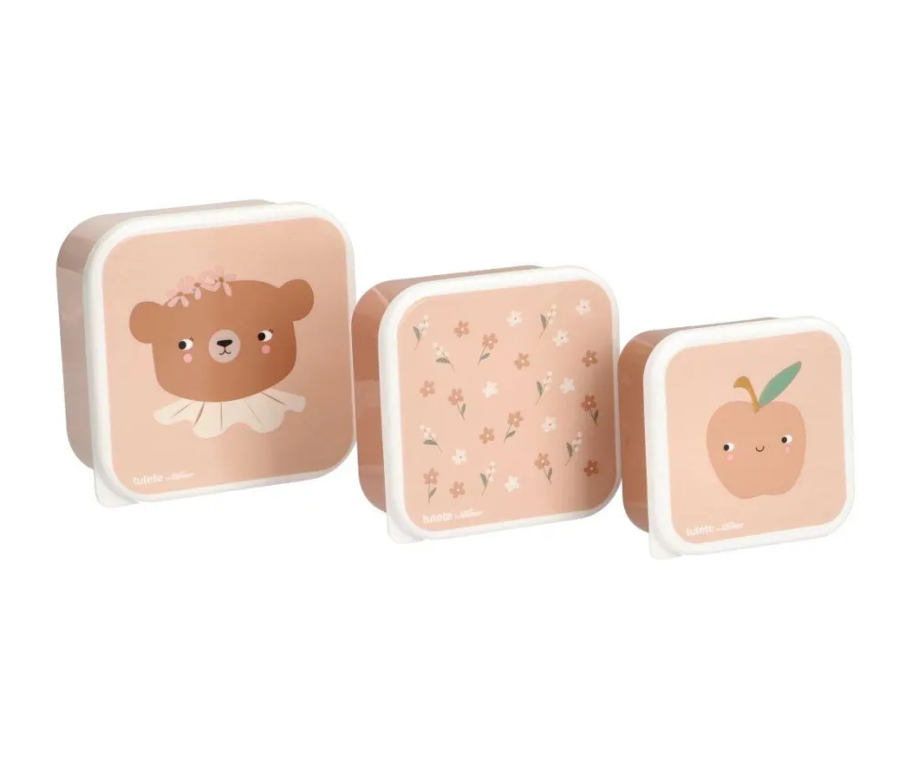 Tutete 3 Cajas Almuerzo Daisy Bear* Cajas De Almuerzo Infantil·Sin Compartimentos