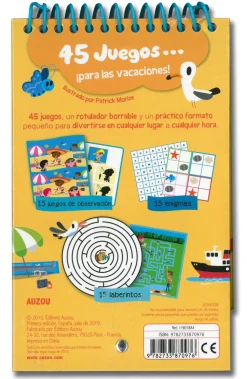 Auzou 45 juegos ¡para las Vacaciones!*Niños Libros Busca Y Encuentra|Libros Pasatiempos Para Niños Y Niñas