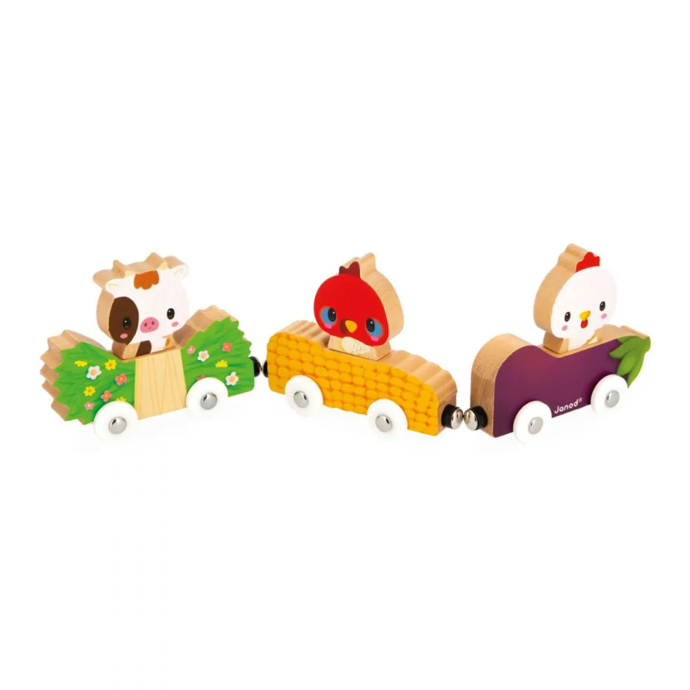 Janod Animales magnéticos de la granja ·*Niños Juguetes Waldorf|Juguetes Montessori