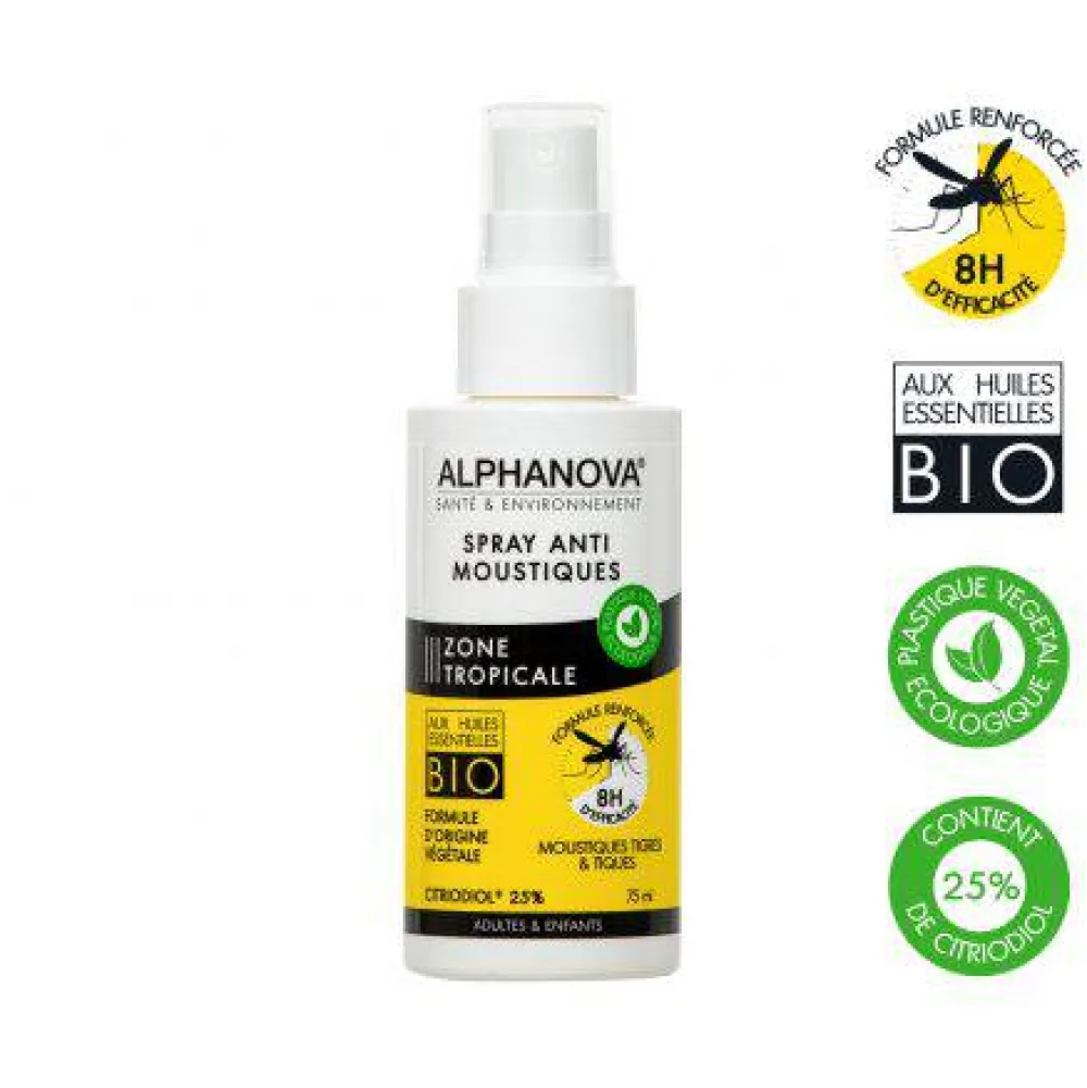 Alphanova Anti Mosquitos Zona Tropical - 8h 75 ml ·* Protección Solar