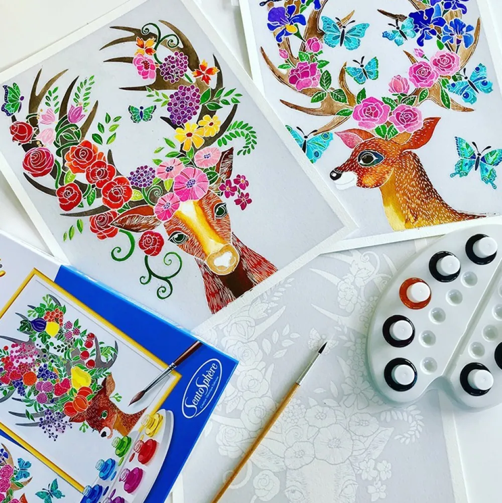 Sentosphère Aquarellum Cervatillos*Niños Kit De Manualidades