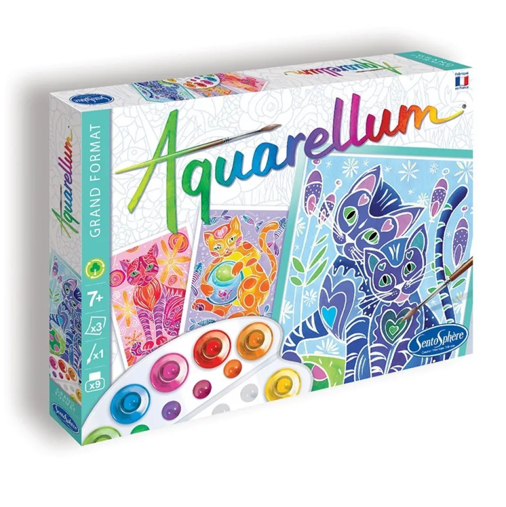Sentosphère Aquarellum Gatos*Niños Kit De Manualidades