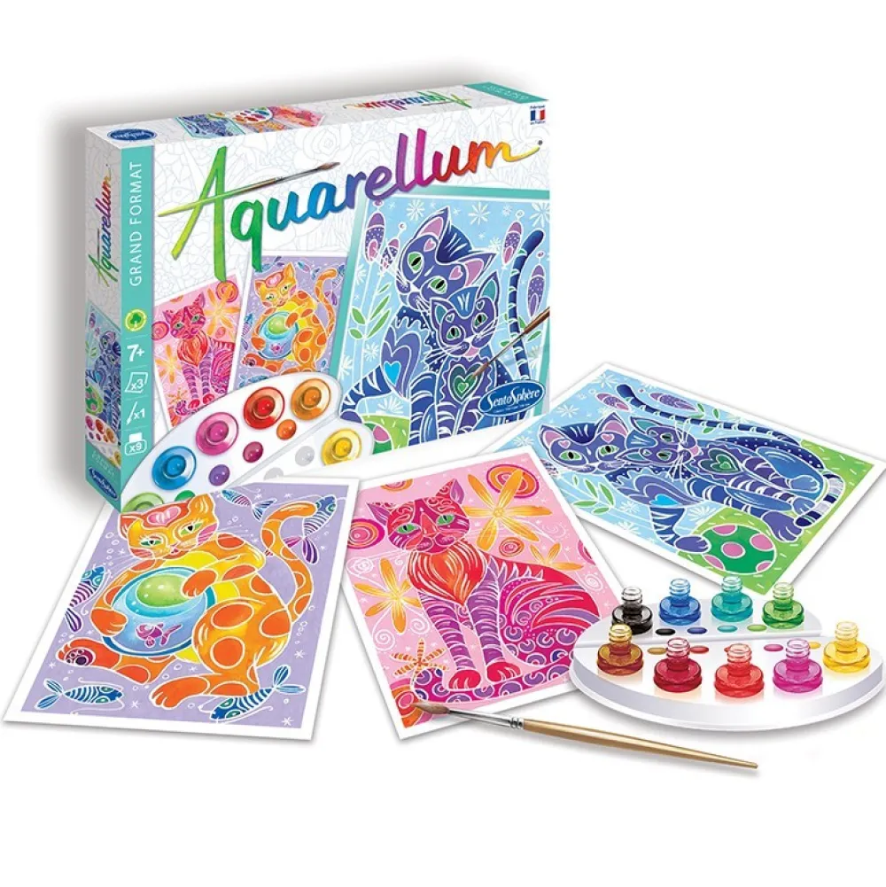 Sentosphère Aquarellum Gatos*Niños Kit De Manualidades