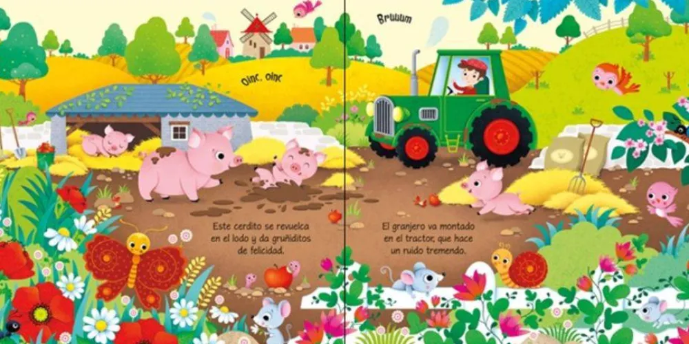 Usborne Así suena la granja*Niños Libros Manipulativos|Libros De Cartoné