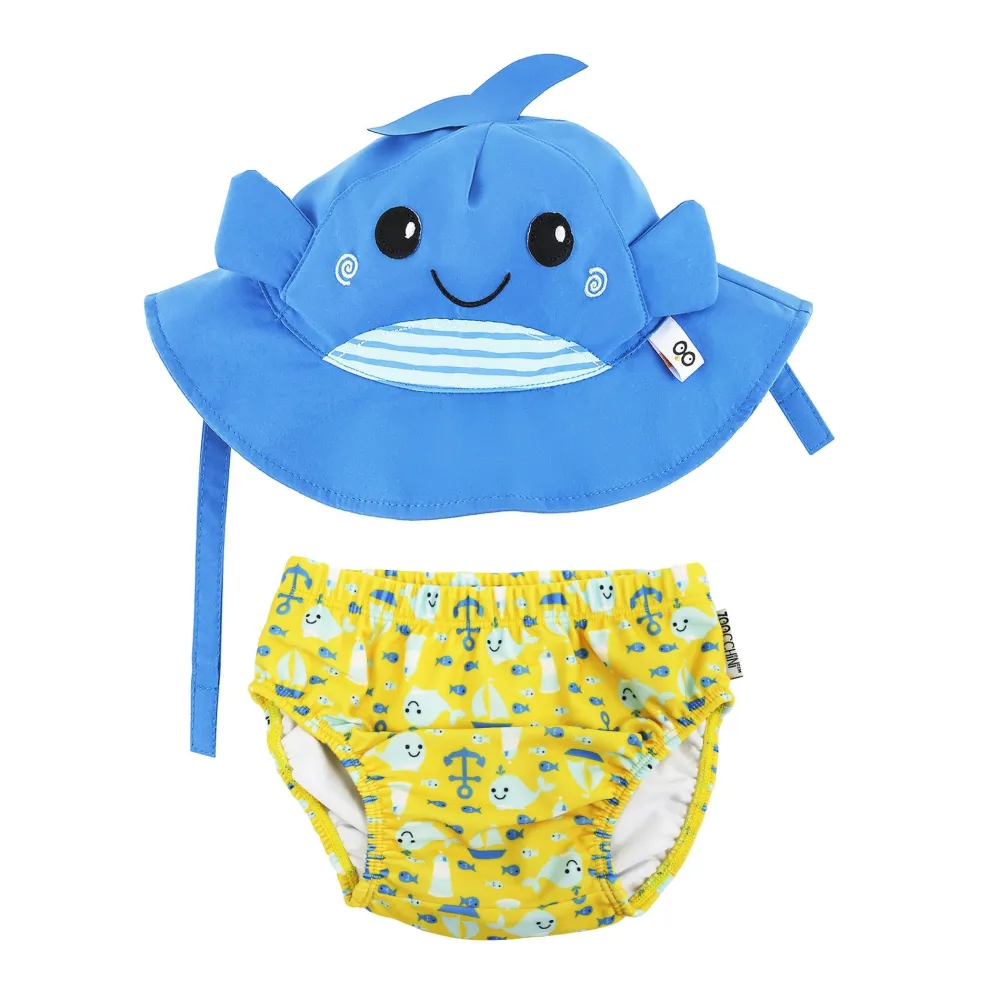 Zoocchini Bañador y gorro Ballena*Niños Conjuntos De Verano|Bañador Para Niños