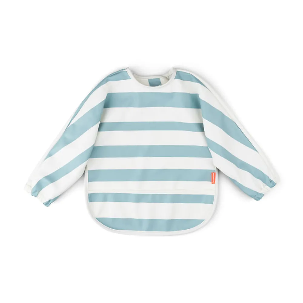 Done by Deer Babero con Mangas Stripes Blue ·* Baberos·Baberos Con Mangas|Baberos Con Mangas