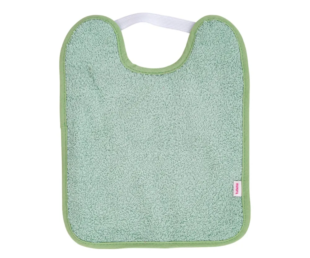 Tutete Babero Toalla Plastificado con Goma Verde ·* Baberos·Baberos Plastificados|Baberos Plastificados
