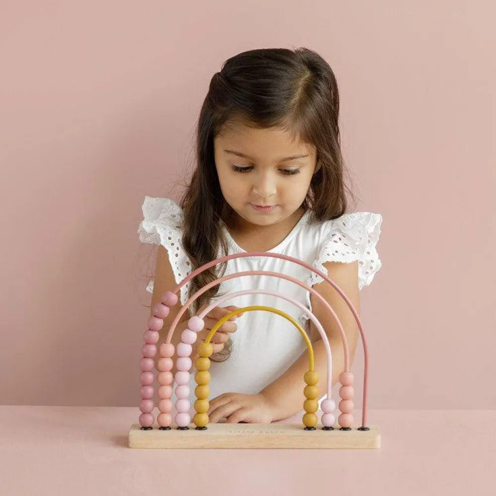 Little Dutch Ábaco Arco Iris Rosa ·*Niños Juguetes Waldorf|Juguetes Montessori