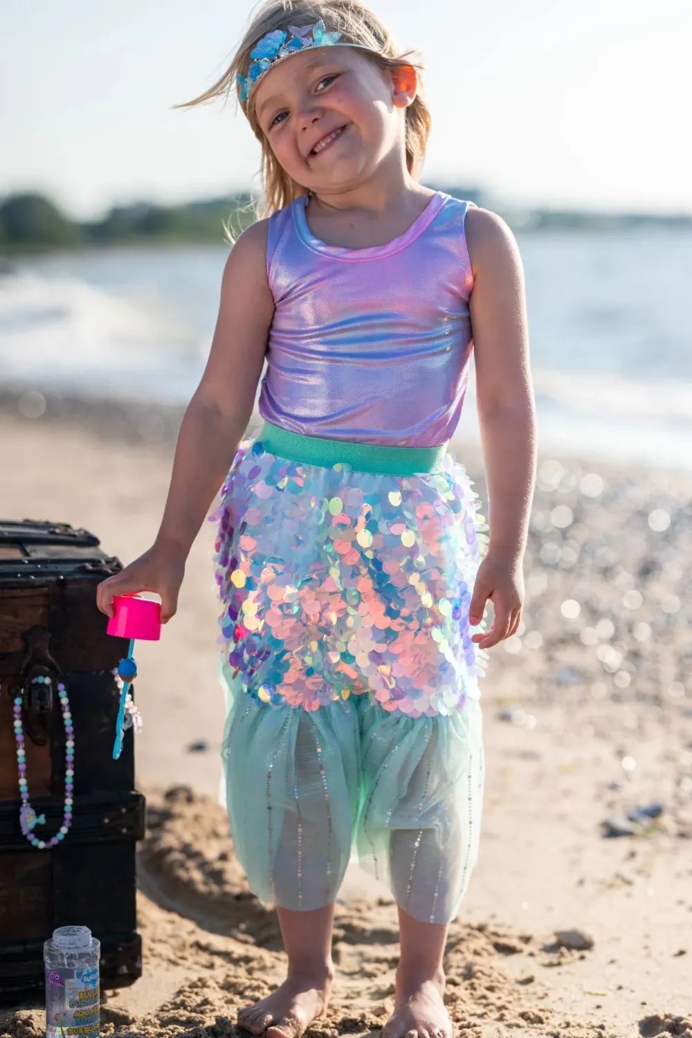 Great Pretenders Bling Bling Falda y diadema Sirena Mint · (4-6 años)*Niños Disfraces Infantiles
