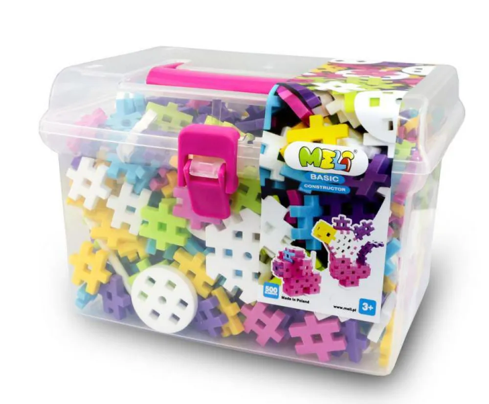 Meli Bloques · Basic Constructor Pastel Travel Box 500 piezas*Niños Bloques Meli|Juguetes Y Juegos Motricidad Fina