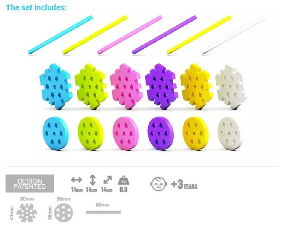 Meli Bloques Maxi Pastel · Constructor Set 60 piezas*Niños Bloques Meli|Juguetes Y Juegos Motricidad Fina