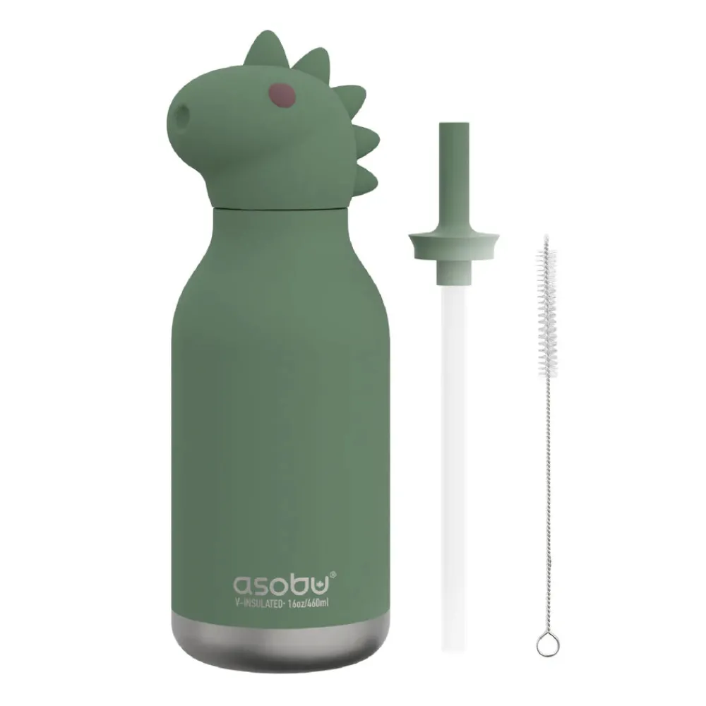 Asobu Botella Bestie Dinosaur 460ml ·* Botellas De Agua Termo|Botellas De Agua Para El Cole·Botellas Termo