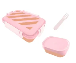 Tutete Caja Almuerzo Bento Big Stripes Pink* Cajas De Almuerzo Infantil·Con Compartimentos