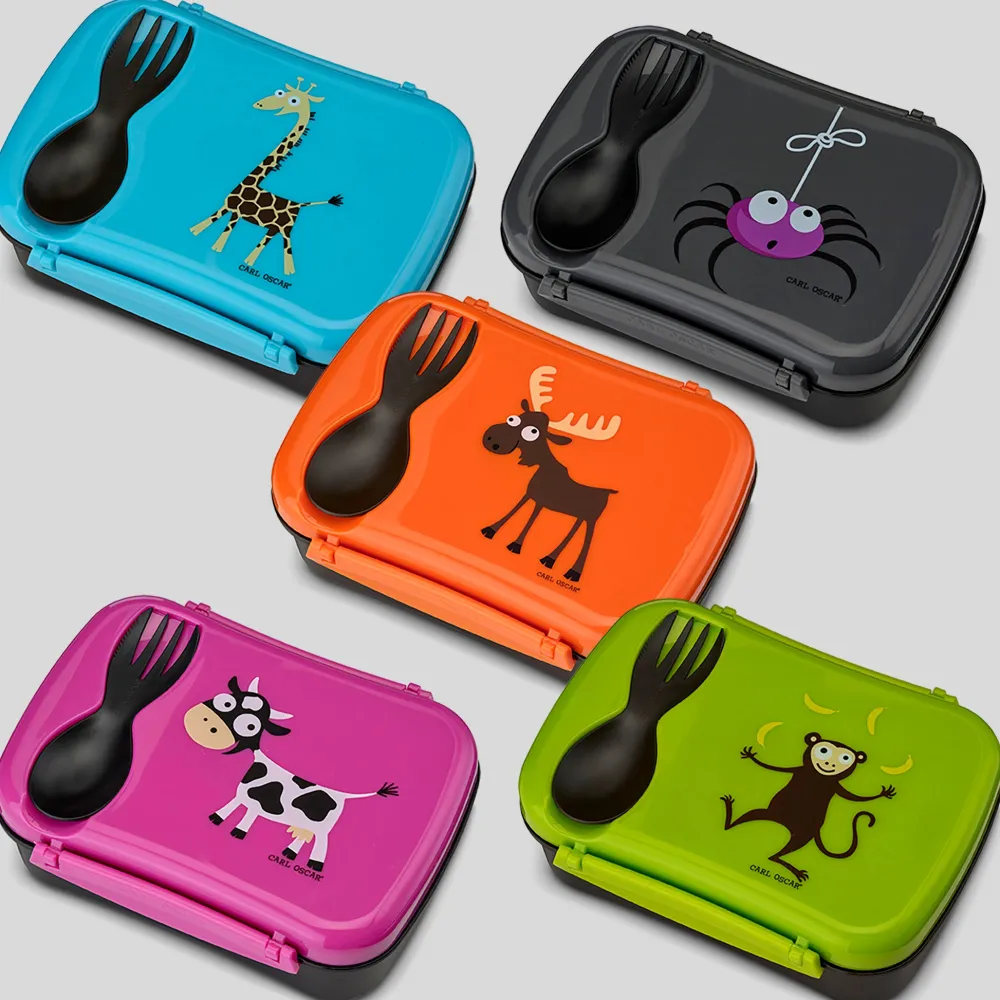 Carl Oscar Caja de Almuerzo N'ice Box Kids Jirafa Turquesa ·* Cajas De Almuerzo Infantil·Tuppers Fresquitos|Cajas De Almuerzo Infantil·Con Compartimentos