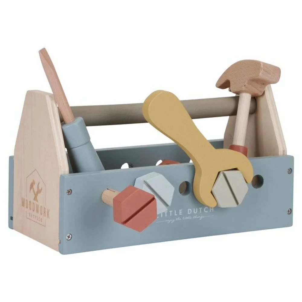 Little Dutch Caja de Herramientas Azul ·*Niños Herramientas De Juguete|Banco De Herramientas De Juguete