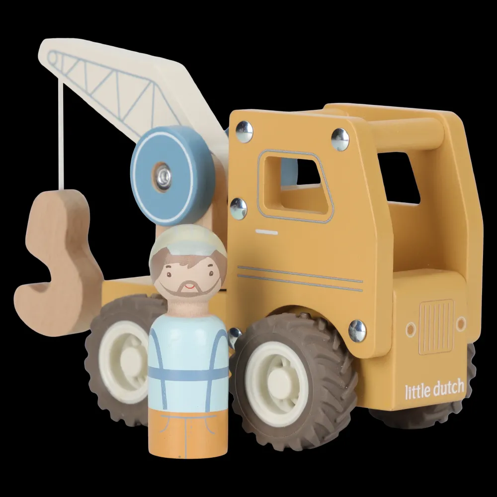 Little Dutch Camión Grúa FSC ·*Niños Coches De Madera De Juguete Para Bebés|Coches De Juguete Para Bebés