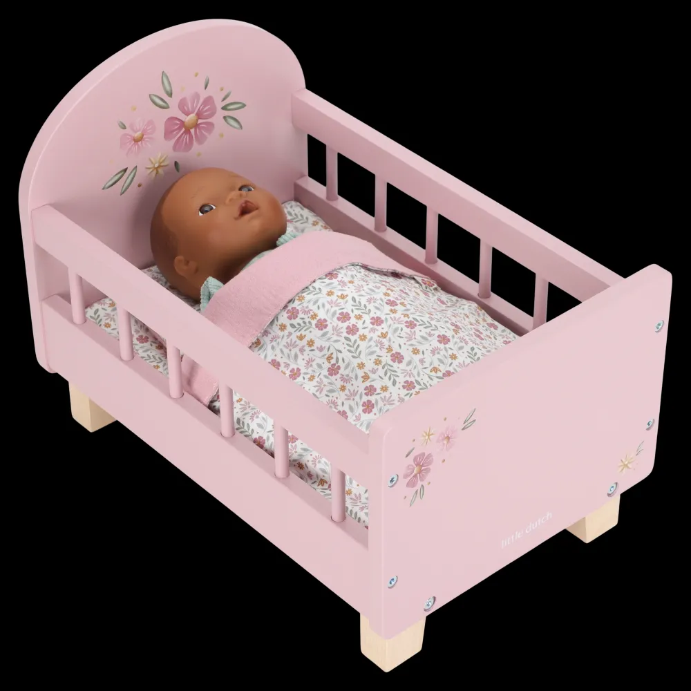 Little Dutch Camita Cuna con textil FSC ·*Niños Accesorios Para Muñecas Bebé|Muñecos Bebés