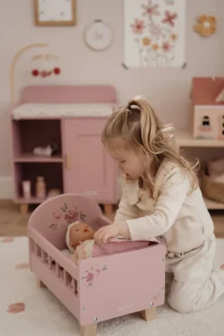 Little Dutch Camita Cuna con textil FSC ·*Niños Accesorios Para Muñecas Bebé|Muñecos Bebés