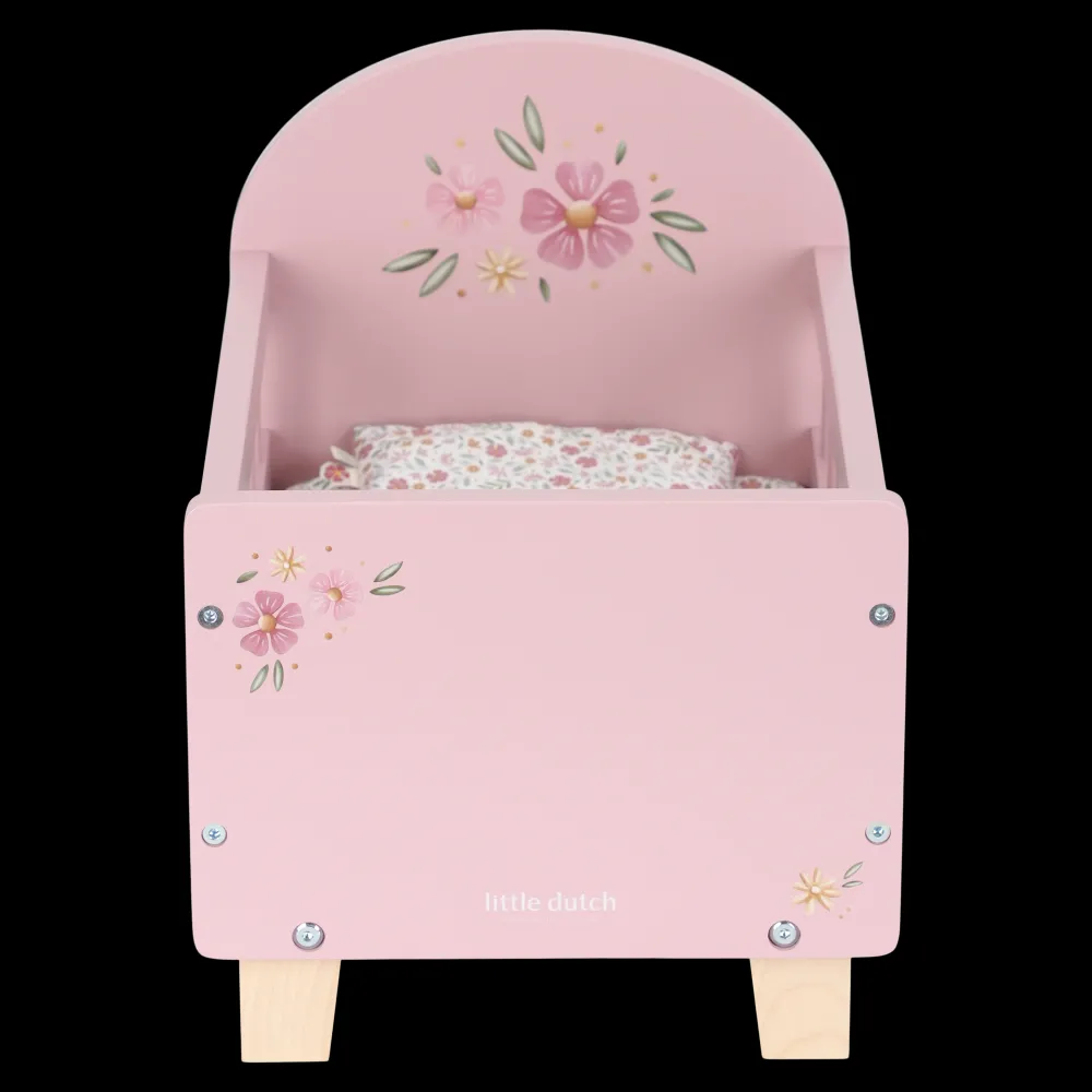 Little Dutch Camita Cuna con textil FSC ·*Niños Accesorios Para Muñecas Bebé|Muñecos Bebés