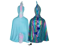 Great Pretenders Capa Reversible Dragon y Unicornio Blue · 5-6 años*Niños Disfraces Infantiles