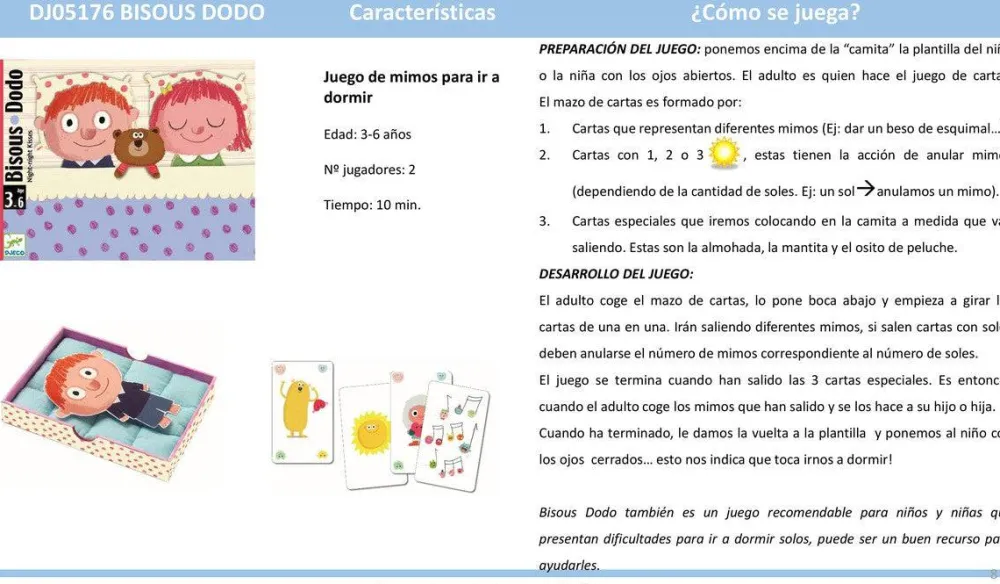 Djeco Cartas Bisous Dodo ·*Niños Djeco|Juegos De Mesa De Viaje