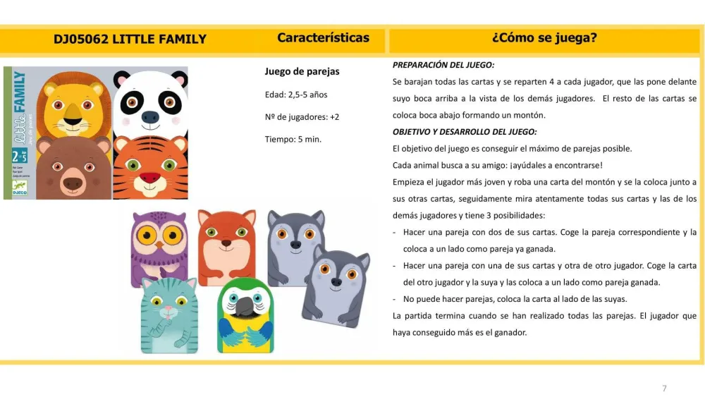 Djeco Cartas Little Family ·*Niños Djeco|Juegos De Mesa De Viaje