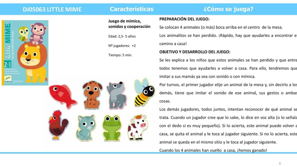 Djeco Cartas Little Mime ·*Niños Djeco|Juegos De Mesa De Viaje