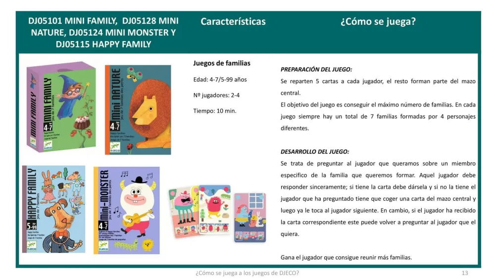 Djeco Cartas Mini Family ·*Niños Djeco|Juegos De Mesa De Viaje