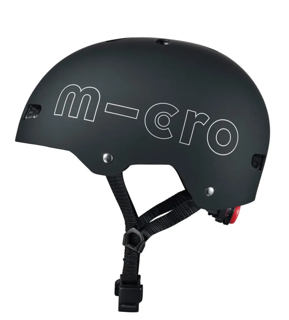 Micro Casco Negro Luz Led*Niños Cascos De Bici Para Niños Y Niñas|Patinetes Infantiles