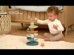 Little Dutch Circuito de bola Azul ·*Niños Juguetes Y Juegos Motricidad Fina|Juguetes Apilables