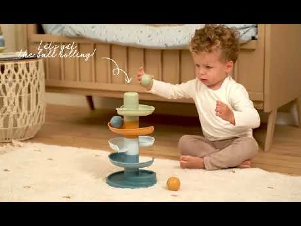 Little Dutch Circuito de bola Azul ·*Niños Juguetes Y Juegos Motricidad Fina|Juguetes Apilables