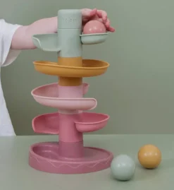 Little Dutch Circuito de bola Rosa ·*Niños Juguetes Y Juegos Motricidad Fina|Juguetes Apilables