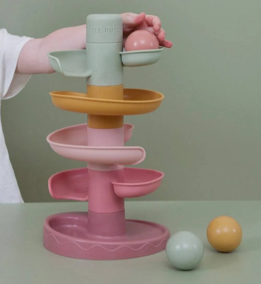 Little Dutch Circuito de bola Rosa ·*Niños Juguetes Y Juegos Motricidad Fina|Juguetes Apilables