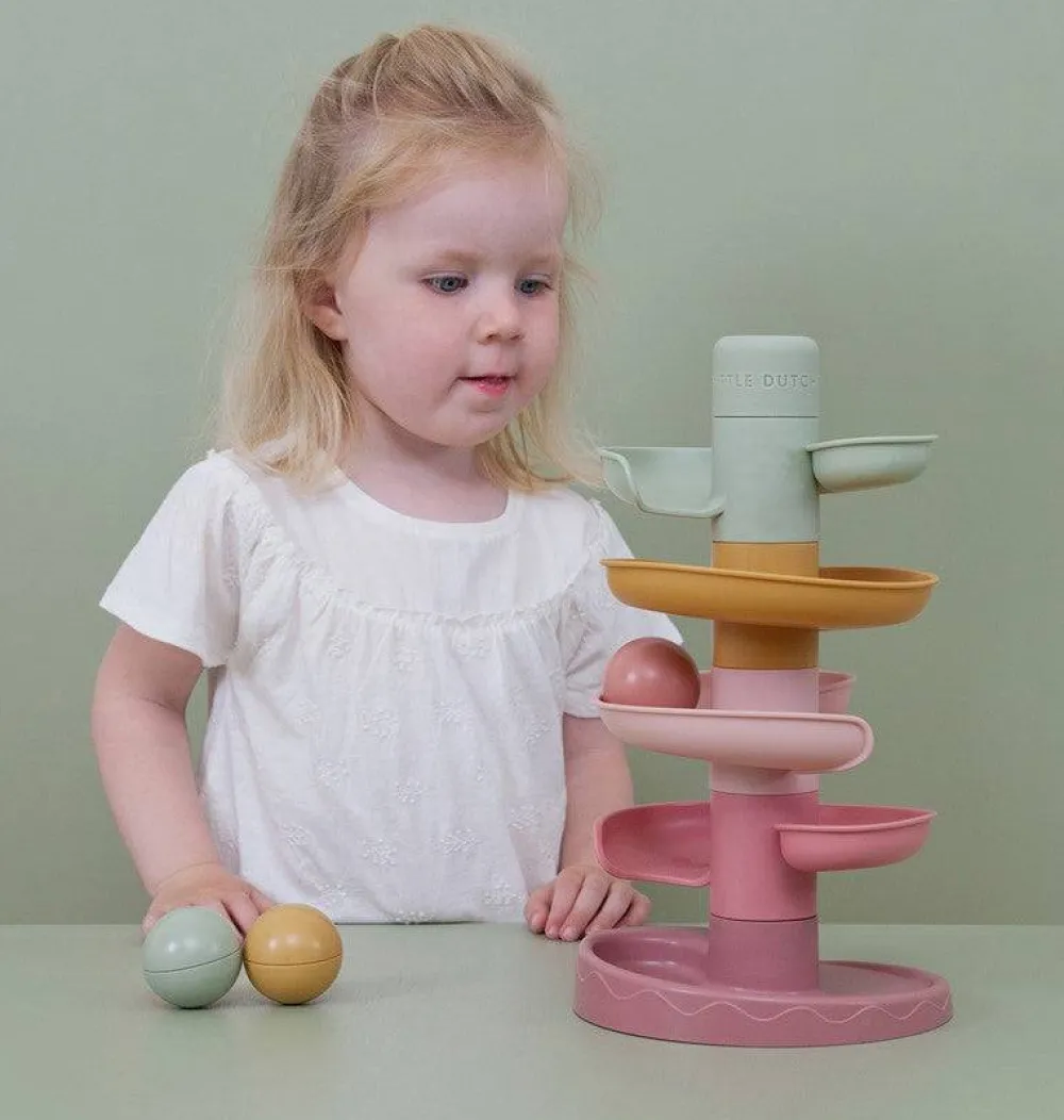 Little Dutch Circuito de bola Rosa ·*Niños Juguetes Y Juegos Motricidad Fina|Juguetes Apilables