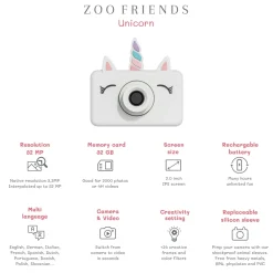 The Zoofamily Cámara Fotográfica Zoo Friends Unicorn ·*Niños Tecnología|Cámaras Infantiles