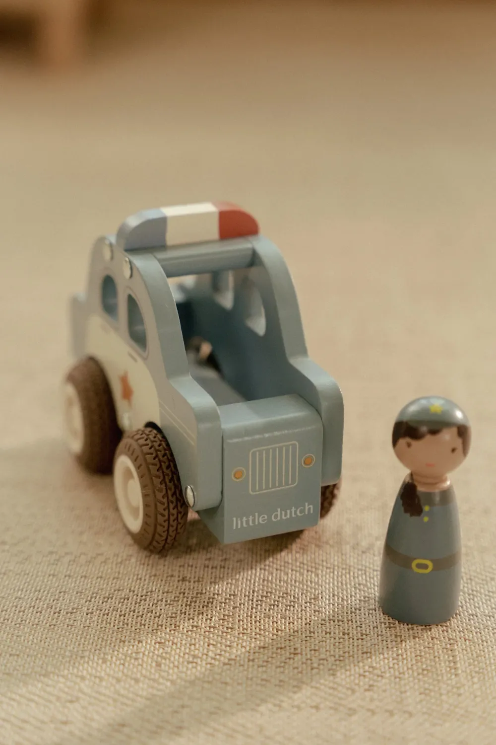 Little Dutch Coche de policía FSC ·*Niños Coches De Madera De Juguete Para Bebés|Coches De Juguete Para Bebés