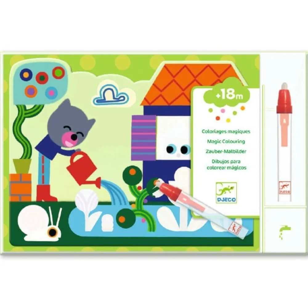 Djeco Colorear Mágico con agua Escondido en el jardín ·*Niños Libros Mágicos Para Pintar Con Agua|Libros Mágicos Para Pintar Con Agua