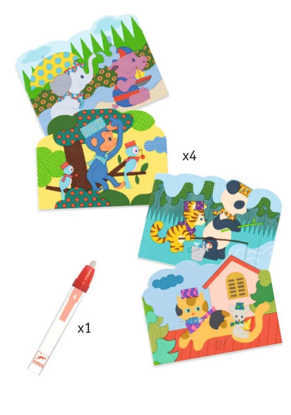 Djeco Colorear Mágico con agua Escondido afuera ·*Niños Libros Mágicos Para Pintar Con Agua|Libros Mágicos Para Pintar Con Agua