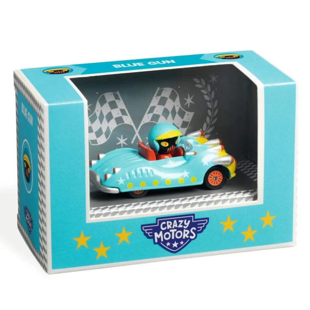 Djeco Crazy Motors Blue Gun ·*Niños Coches De Metal De Juguete|Coches Crazy Motors De Djeco