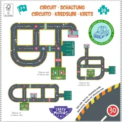 Djeco Crazy Motors Circuit de ville Puzzle gigante ·*Niños Puzzles 24 Piezas|Coches Crazy Motors De Djeco