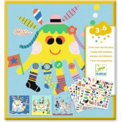 Djeco Crear con pegatinas Animales Marinos ·*Niños Kit De Manualidades
