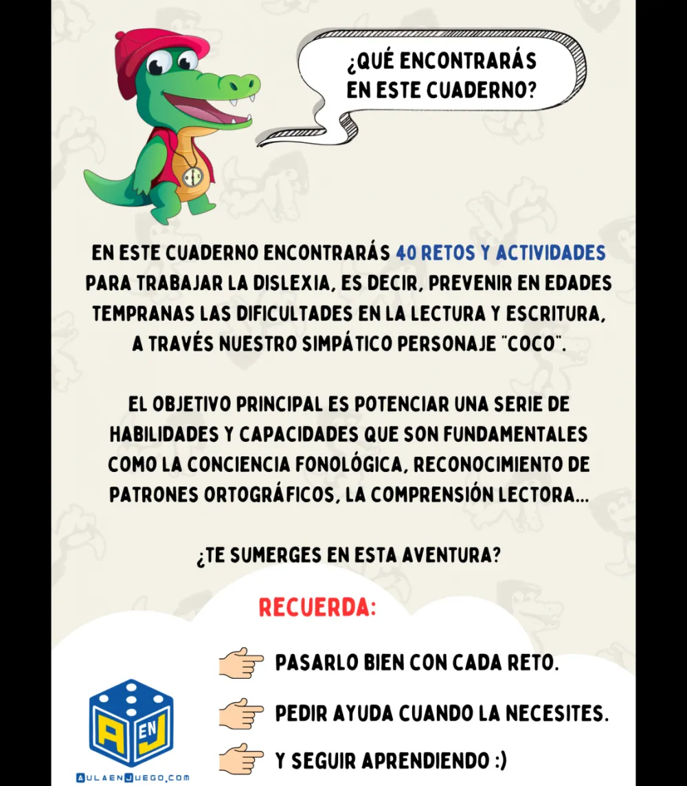 Átomo Games Cuaderno de dislexia lectoescritura · Aula en Juego*Niños Libros Pasatiempos Para Niños Y Niñas|Átomo Games