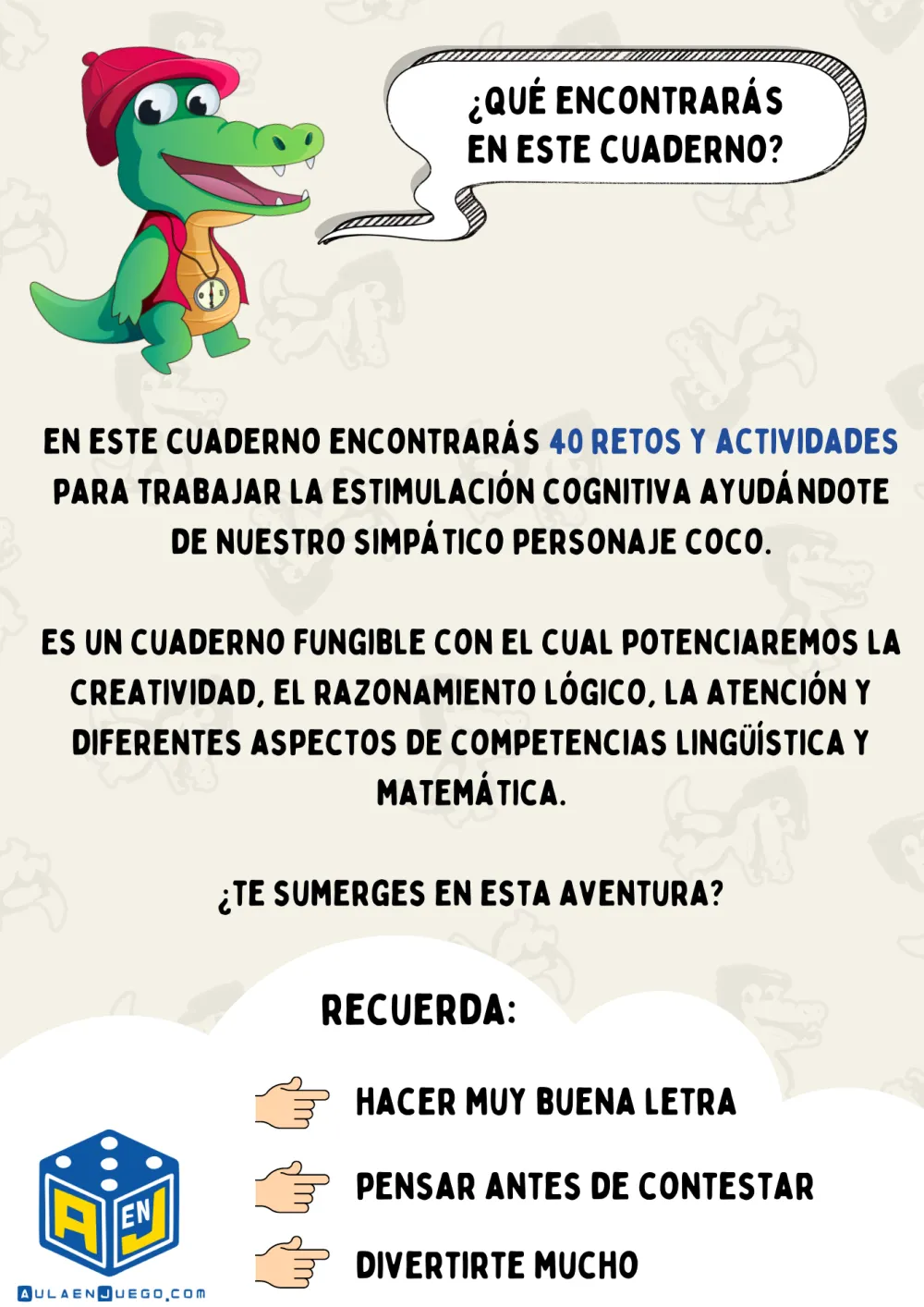 Átomo Games Cuaderno de estimulación cognitiva 6 años · Aula en Juego*Niños Libros Pasatiempos Para Niños Y Niñas|Átomo Games