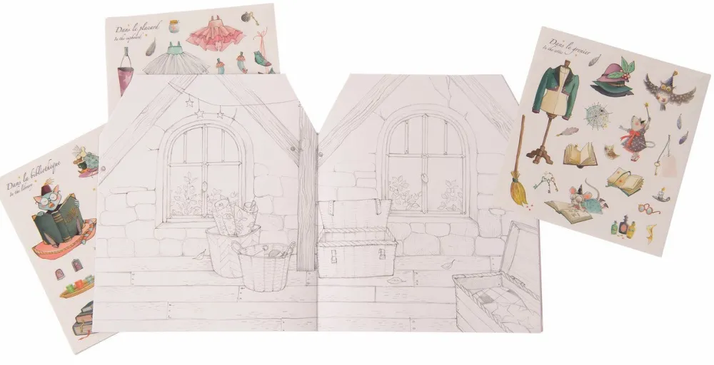 Moulin Roty Cuaderno de pegatinas Érase una vez ·*Niños Juegos De Viaje