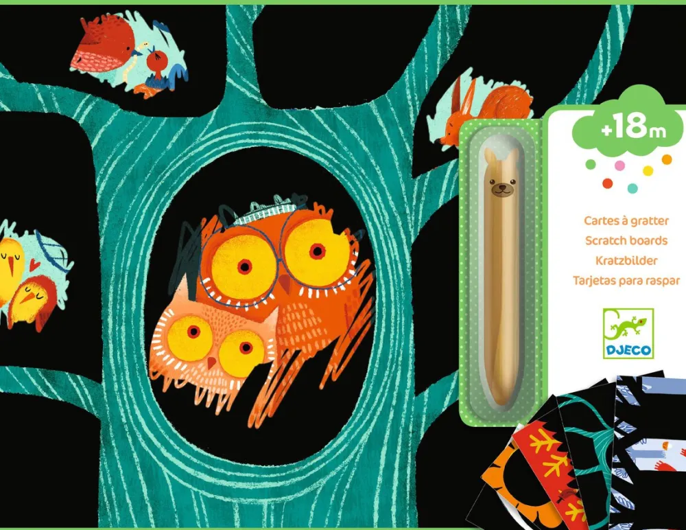 Djeco Cuadros para rascar Animales por Descubrir ·*Niños Juguetes Y Juegos Motricidad Fina