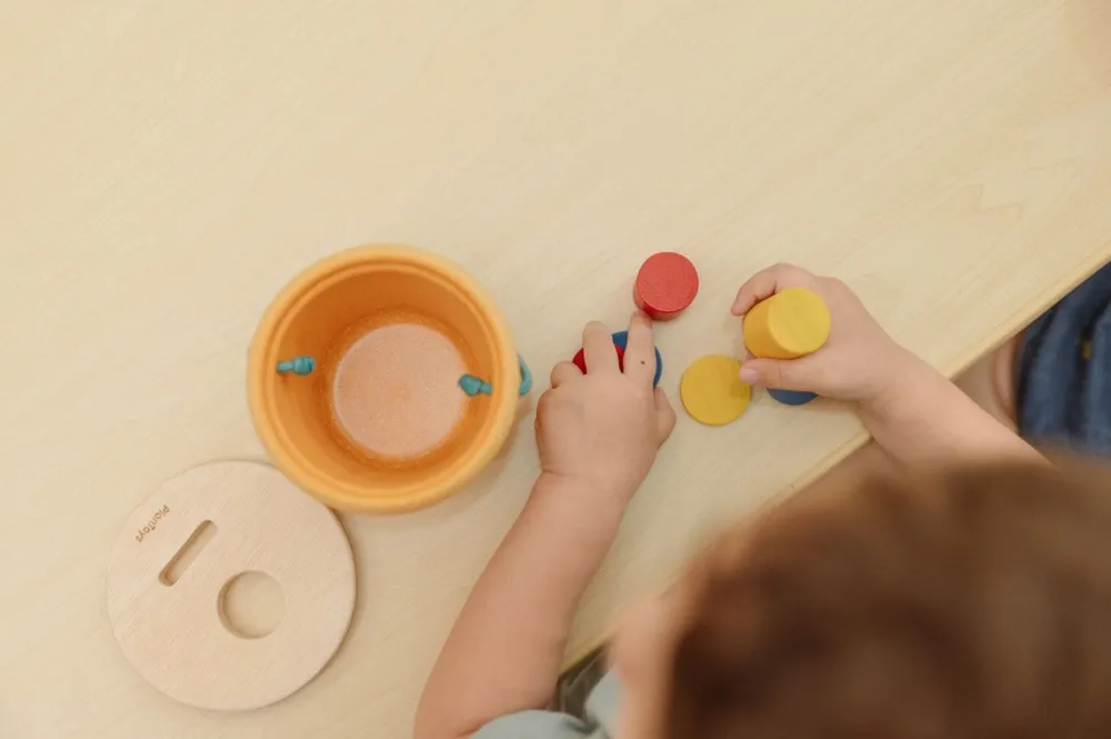 Plantoys Cubo encaja y cae ·*Niños Juguetes Waldorf|Juguetes De Madera Para Niños