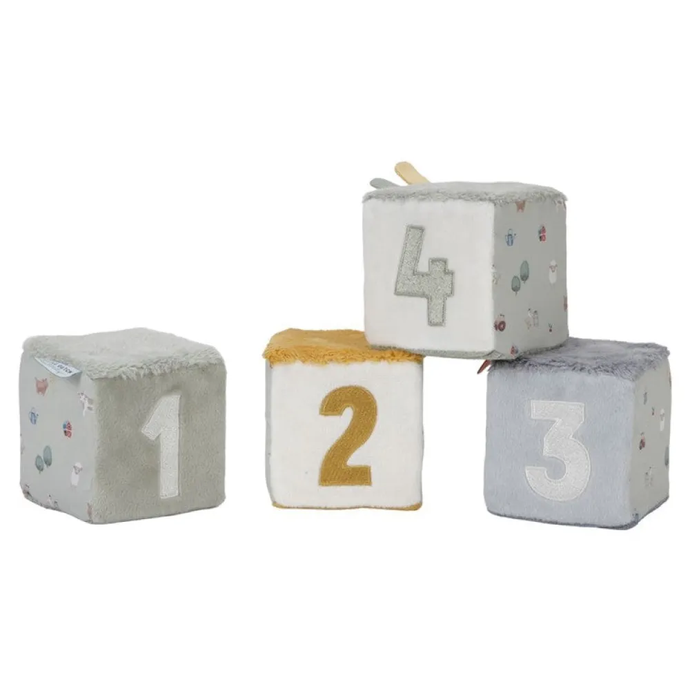 Little Dutch Cubos Blanditos Apilables Pequeña granja ·*Niños Juguetes Montessori|Juguetes De Estimulación Para Bebé