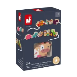 Janod Cuentas para enhebrar Granja ·*Niños Juguetes Waldorf|Juguetes Montessori