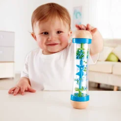 Hape Cuentas y Gotas de Lluvia – Azul ·*Niños Juguetes De Madera Para Niños|Juguetes Musicales