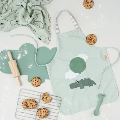 Done by Deer Delantal impermeable Happy Clouds Green ·*Niños Accesorios De Cocina Para Niños